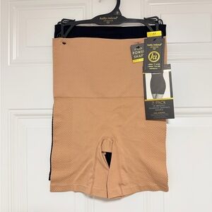 Kathy Ireland Seamless Shaping Shorts - Beige & Black